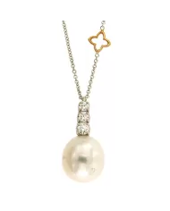 Girocollo perla australiana e diamanti 0,23 ct ReCarlo