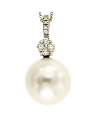 Girocollo perla australiana e diamanti 0,34 ct ReCarlo