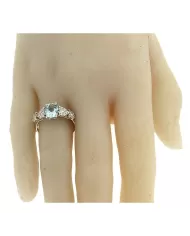 Anello Diamanti 0,30ct e Acquamarina 1,08ct ReCarlo