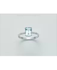 Anello Acquamarina e diamanti 0,044 ct Miluna