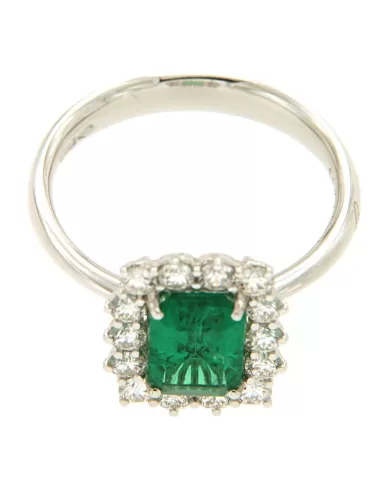 Anello con Smeraldo 1,49 ct e diamanti 0,63 ct ReCarlo