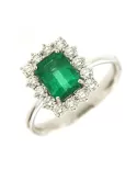 Anello con Smeraldo 1,49 ct e diamanti 0,63 ct