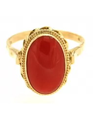 Anello oro Giallo e Corallo Spagnoletti 1945