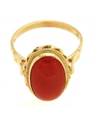 Anello oro Giallo e Corallo Spagnoletti 1945