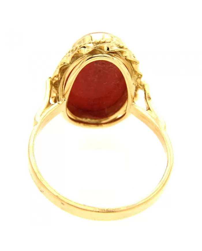 Anello oro Giallo e Corallo Spagnoletti 1945