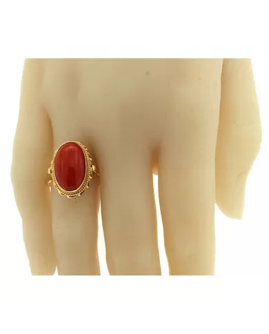 Anello oro Giallo e Corallo Spagnoletti 1945