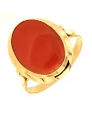 Anello oro Giallo e Corallo Spagnoletti 1945