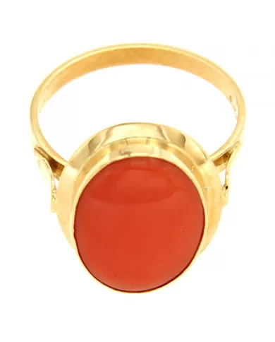 Anello oro Giallo e Corallo Spagnoletti 1945