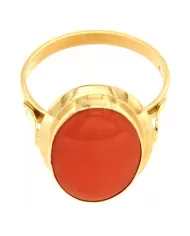 Anello oro Giallo e Corallo Spagnoletti 1945