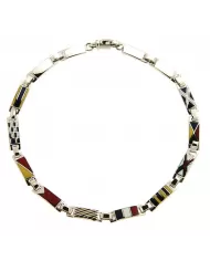 Bracciale oro bianco Bandiere Nautiche 13 piastre Arcadia