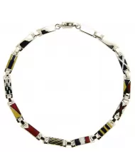 Bracciale oro bianco Bandiere Nautiche 13 piastre Arcadia