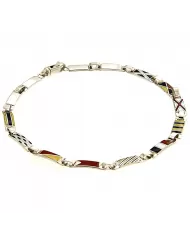 Bracciale oro bianco Bandiere Nautiche 13 piastre Arcadia