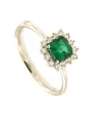 Anello Smeraldo 0,71 ct e diamanti 0,18 ct ReCarlo