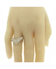 Anello a V oro Bianco e Diamanti Giorgio Visconti