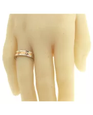 Anello Oro Bianco e Rosa con Diamanti 0,07 ct