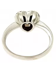 Anello Cuore Corallo Rosso e diamanti 0,15 ct Spagnoletti 1945