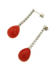 Orecchini Corallo Rosso e diamanti 1,06 ct Spagnoletti 1945