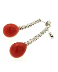 Orecchini Corallo Rosso e diamanti 1,06 ct Spagnoletti 1945