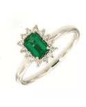 Anello Smeraldo 0,45 ct e diamanti 0,17 ct