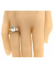 Anello Acquamarina 2,46ct e diamanti 0,25ct Giorgio Visconti