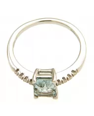 Anello Acquamarina 1,47ct e diamanti 0,07ct Giorgio Visconti