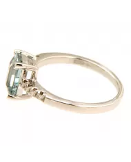 Anello Acquamarina 1,47ct e diamanti 0,07ct Giorgio Visconti