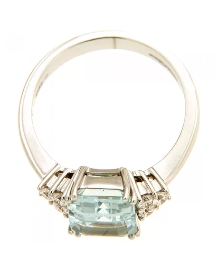 Anello Acquamarina 2,70ct e diamanti 0,26ct Giorgio Visconti