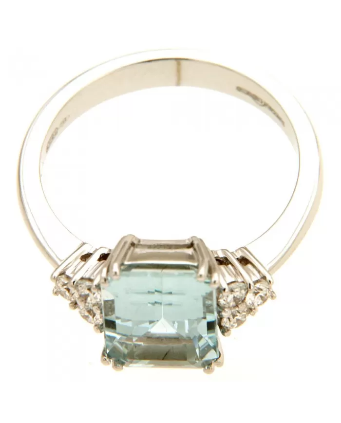 Anello Acquamarina 2,70ct e diamanti 0,26ct Giorgio Visconti