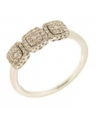 Anello Trilogy oro Bianco e Diamanti 0,27 ct Salvini