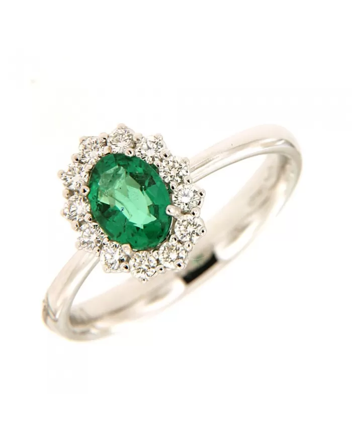 Anello Smeraldo 0,67 ct e diamanti 0,27 ct ReCarlo