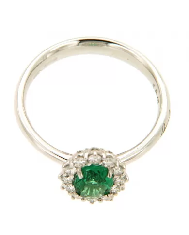Anello Smeraldo 0,67 ct e diamanti 0,27 ct ReCarlo