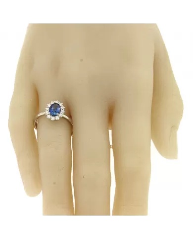 Anello Zaffiro 0,80 ct e diamanti 0,28 ct ReCarlo