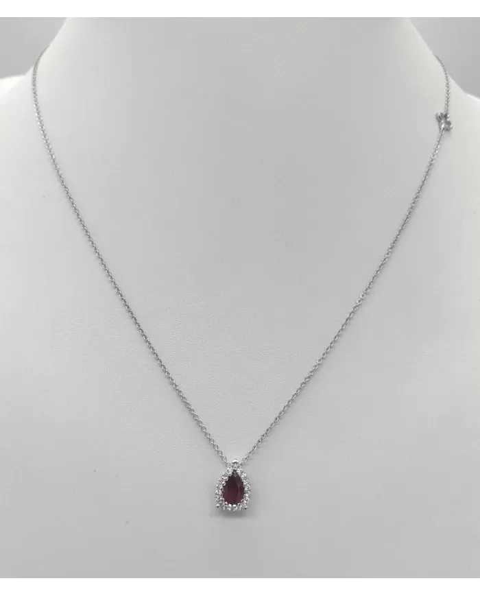 Girocollo Rubino 0,57 ct e diamanti 0,12 ct ReCarlo