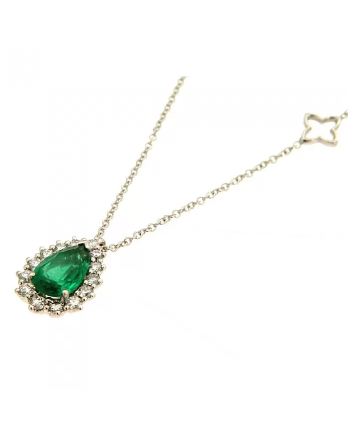 Girocollo Smeraldo 0,98 ct e diamanti 0,29 ct ReCarlo