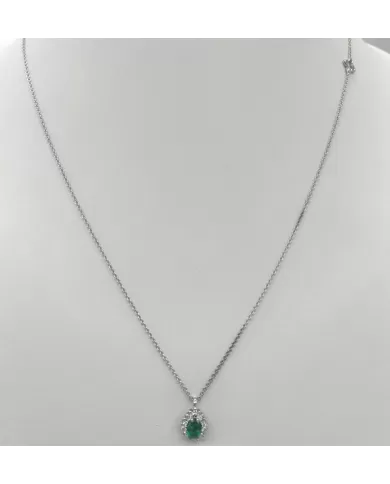 Girocollo Smeraldo 0,41 ct e diamanti 0,12 ct ReCarlo