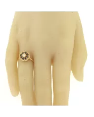 Anello in oro giallo con Tormalina Blu Spagnoletti 1945