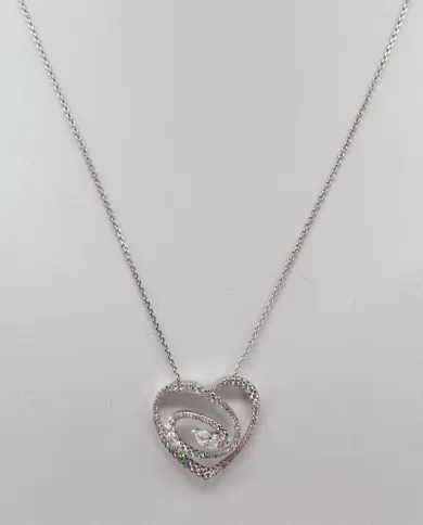 Girocollo Cuore con diamanti 0,90ct Giorgio Visconti