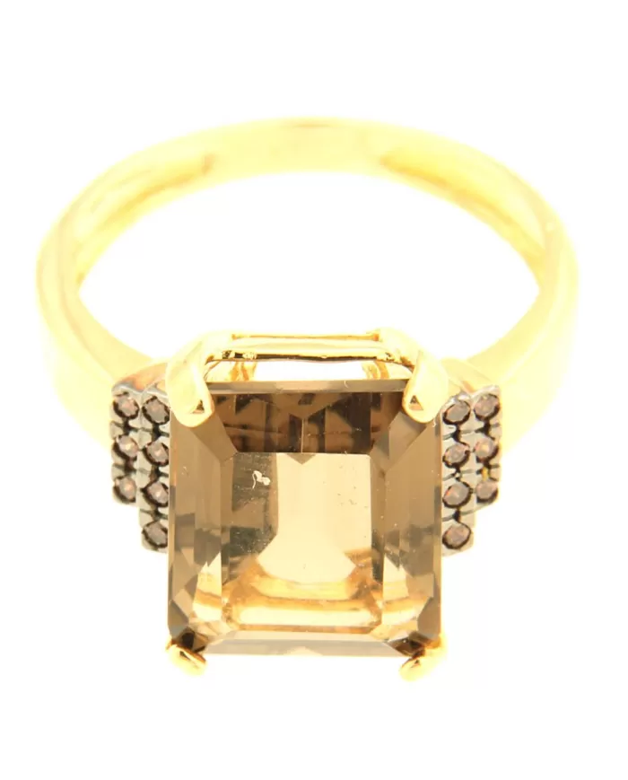 Anello in oro giallo con Topazio citrino Spagnoletti 1945