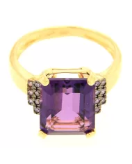 Anello in oro giallo con Ametista Spagnoletti 1945