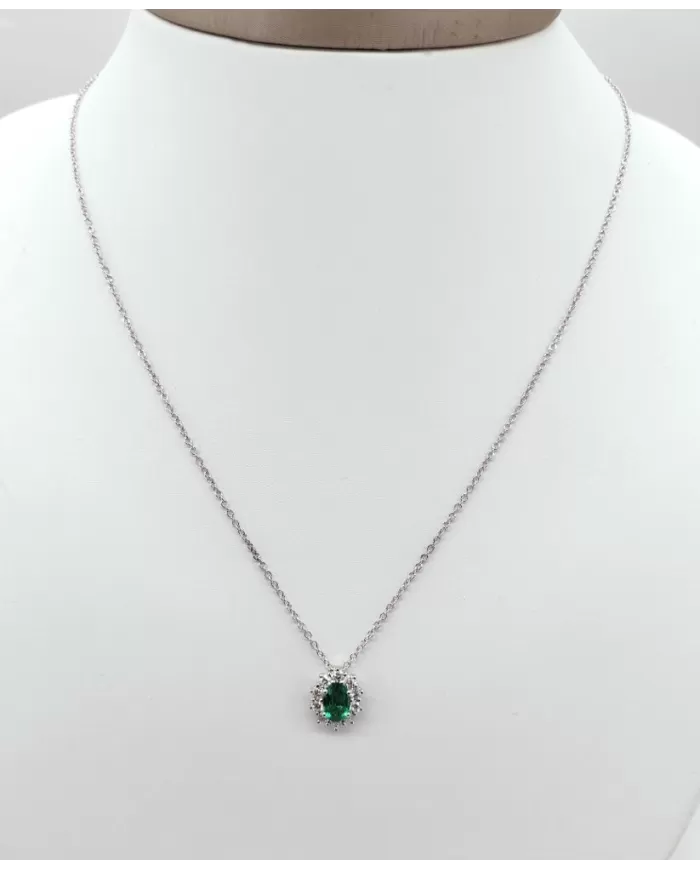 Girocollo Smeraldo 0,52 ct con diamanti 0,40 ct Salvini