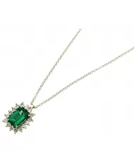 Girocollo Smeraldo 0,97 ct con diamanti 0,21 ct ReCarlo