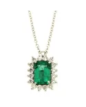 Girocollo Smeraldo 0,97 ct con diamanti 0,21 ct