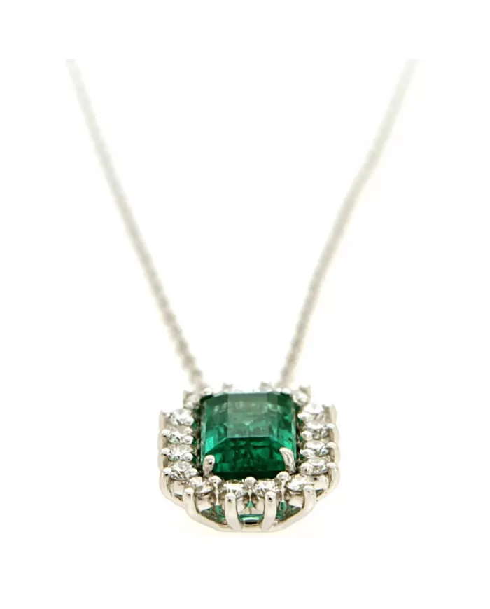Girocollo Smeraldo 0,97 ct con diamanti 0,21 ct ReCarlo