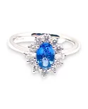Anello Zaffiro blu 0,75ct e diamanti 0,37ct