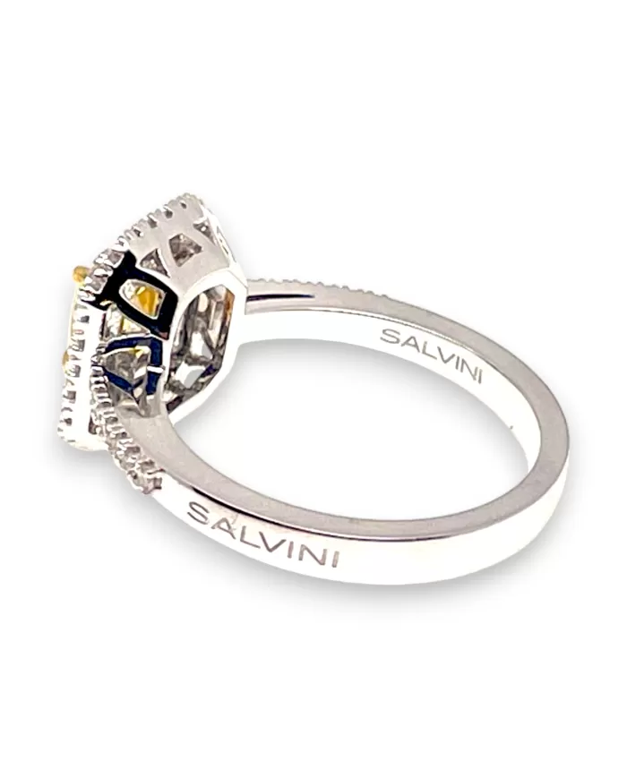 Anello Diamante Fancy Color 0,70ct e diamanti 0,41ct Salvini