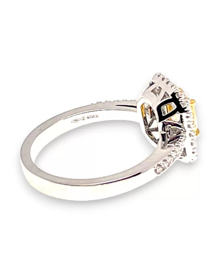 Anello Diamante Fancy Color 0,70ct e diamanti 0,41ct Salvini