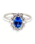 Anello Zaffiro blu 1,01ct e diamanti 0,42ct
