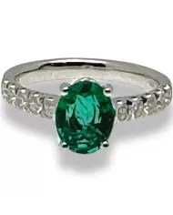 Anello Smeraldo 1,57ct e diamanti 0,40ct ReCarlo