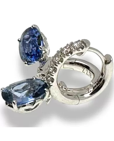 Orecchini Zaffiro blu 2,78ct e diamanti 0,24ct ReCarlo