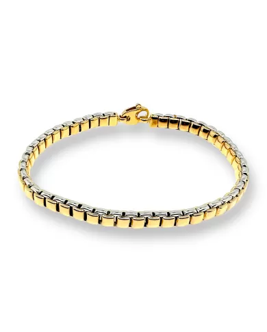 Bracciale a catena in oro giallo e bianco Spagnoletti 1945